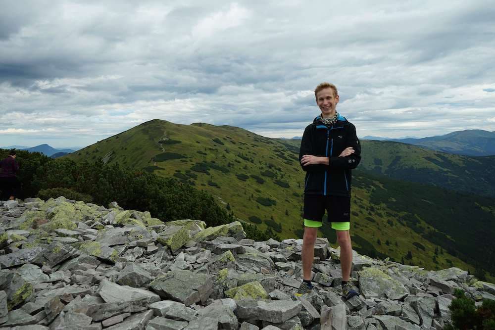 Picture of author on a backpacking trip.